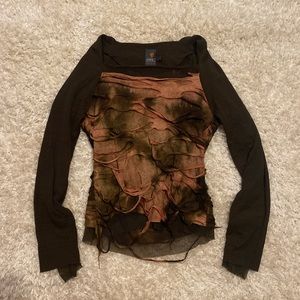 Anac unique distressed shred effect top